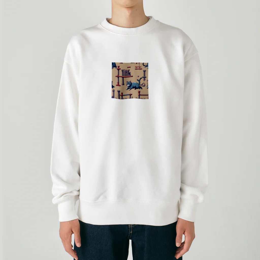 ネコの店のすばしっこい猫 Heavyweight Crew Neck Sweatshirt