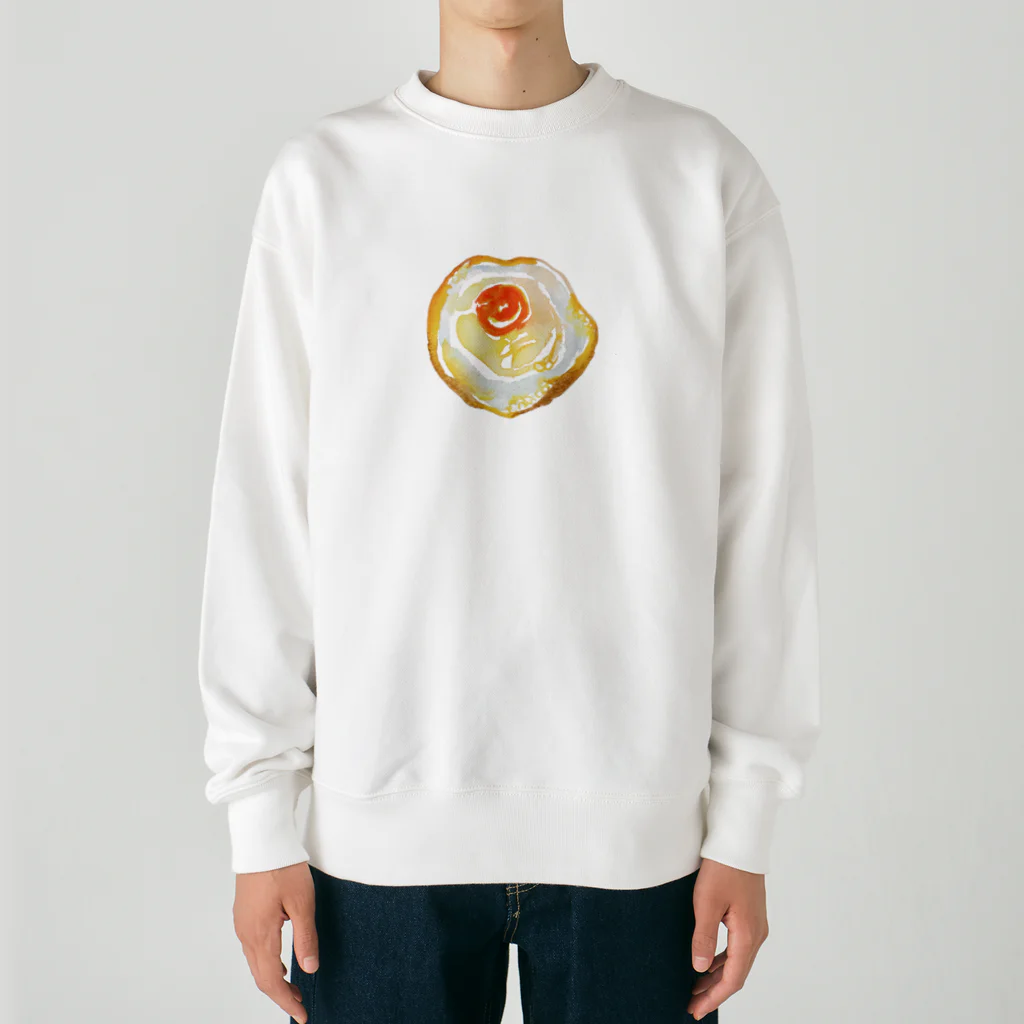 pyon☪︎chocoの目玉焼き　水彩 Heavyweight Crew Neck Sweatshirt