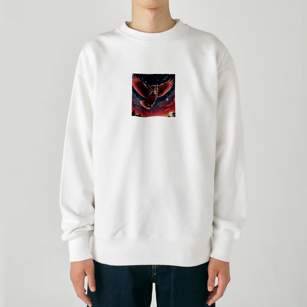 赤ペンギン@AIの宵闇のフクロウ Heavyweight Crew Neck Sweatshirt