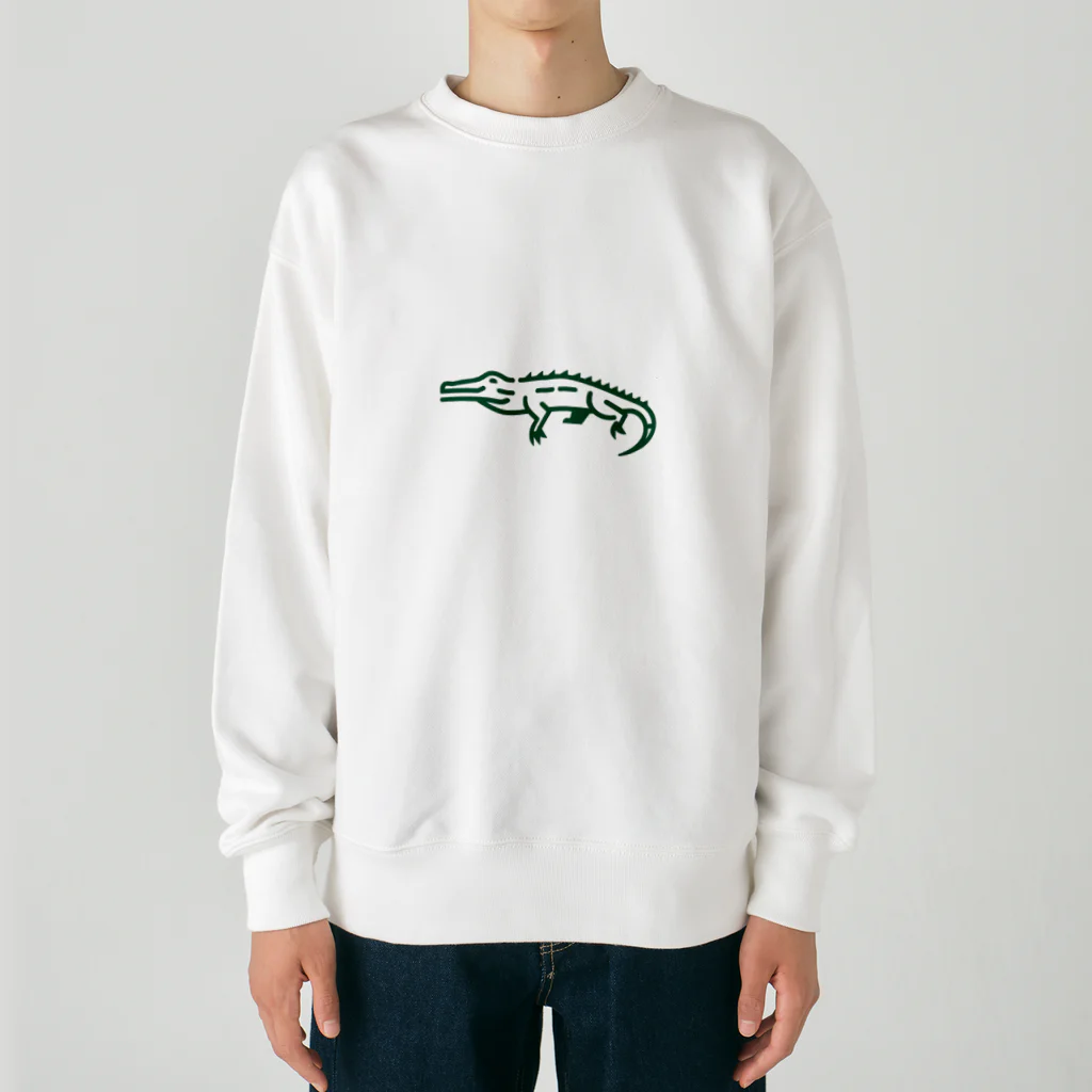 waniwanipanikuの緑のワニ Heavyweight Crew Neck Sweatshirt