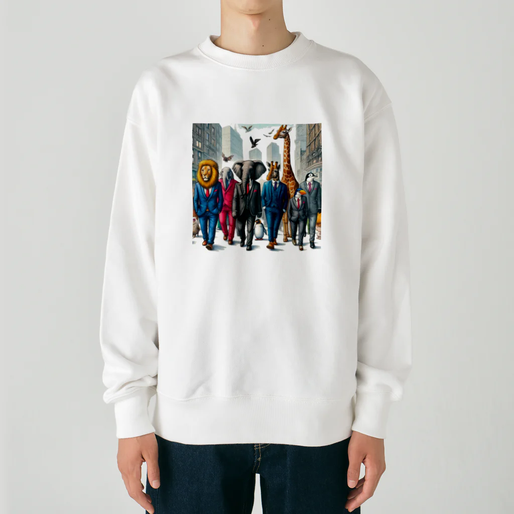 Tunakon_bのビジネスアニマルズ Heavyweight Crew Neck Sweatshirt