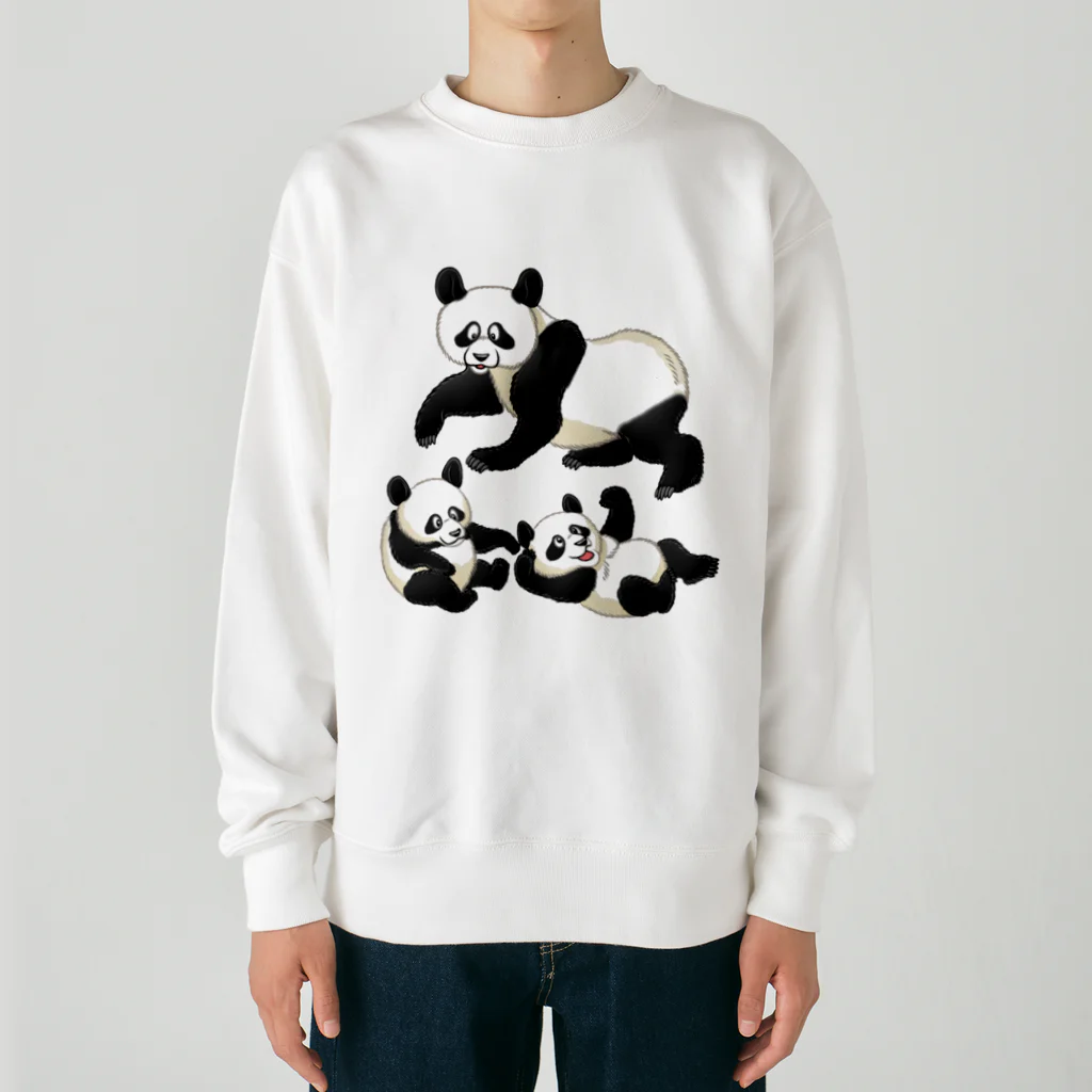 ZOO TYPHOONのパンダの親子 Heavyweight Crew Neck Sweatshirt