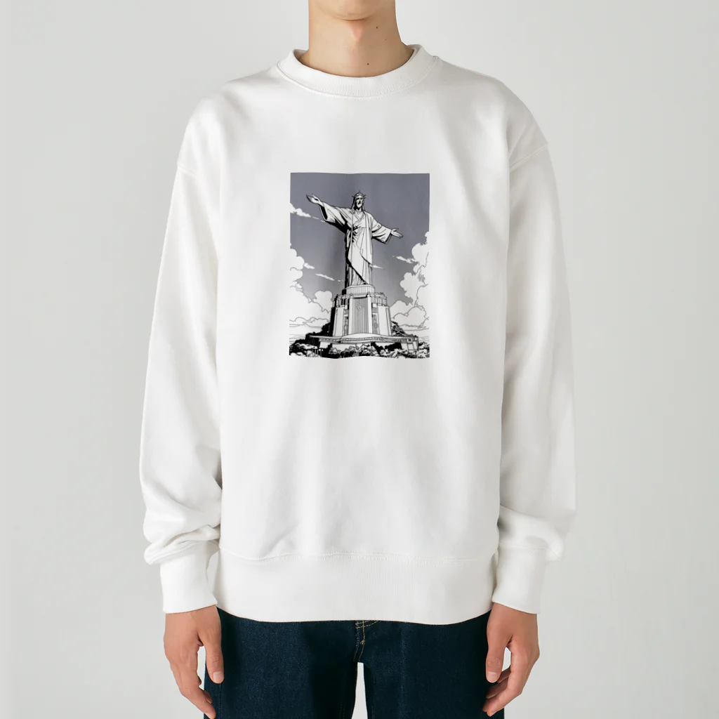 ZZRR12のコルコバードのキリスト像 Heavyweight Crew Neck Sweatshirt