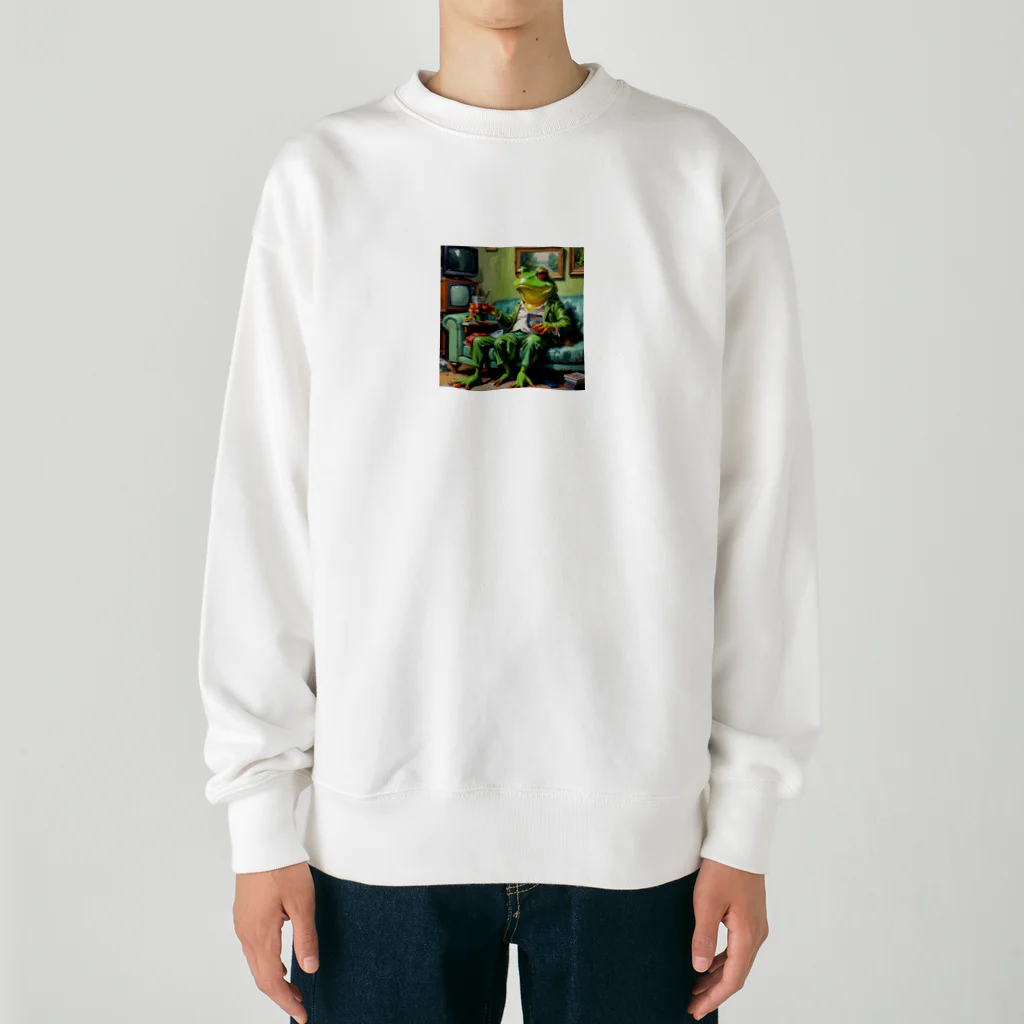 zukit4sのジョークを言っているカエル Heavyweight Crew Neck Sweatshirt