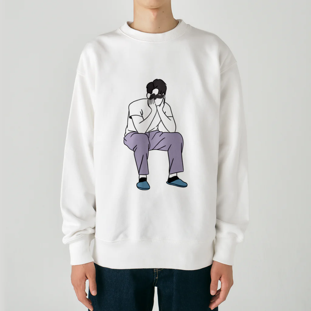 納豆ごはんのイケメンとお話し中 Heavyweight Crew Neck Sweatshirt