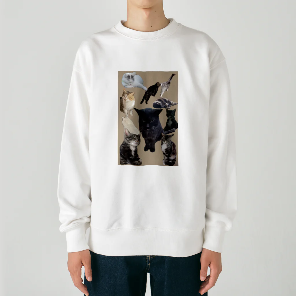 塩昆布🌊ストアーの実家の猫軍団 Heavyweight Crew Neck Sweatshirt