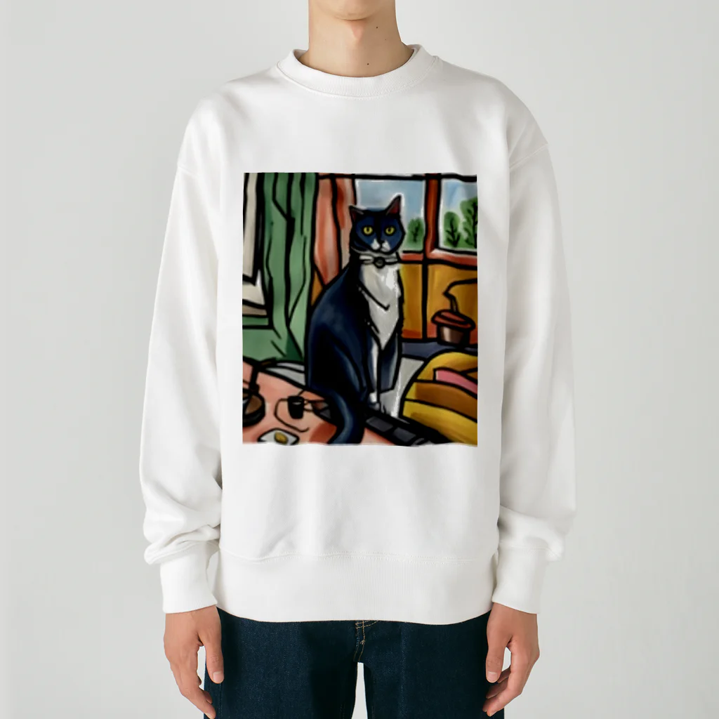 Ppit8の行ってらっしゃいませ！お留守番はお任せあれ！ Heavyweight Crew Neck Sweatshirt