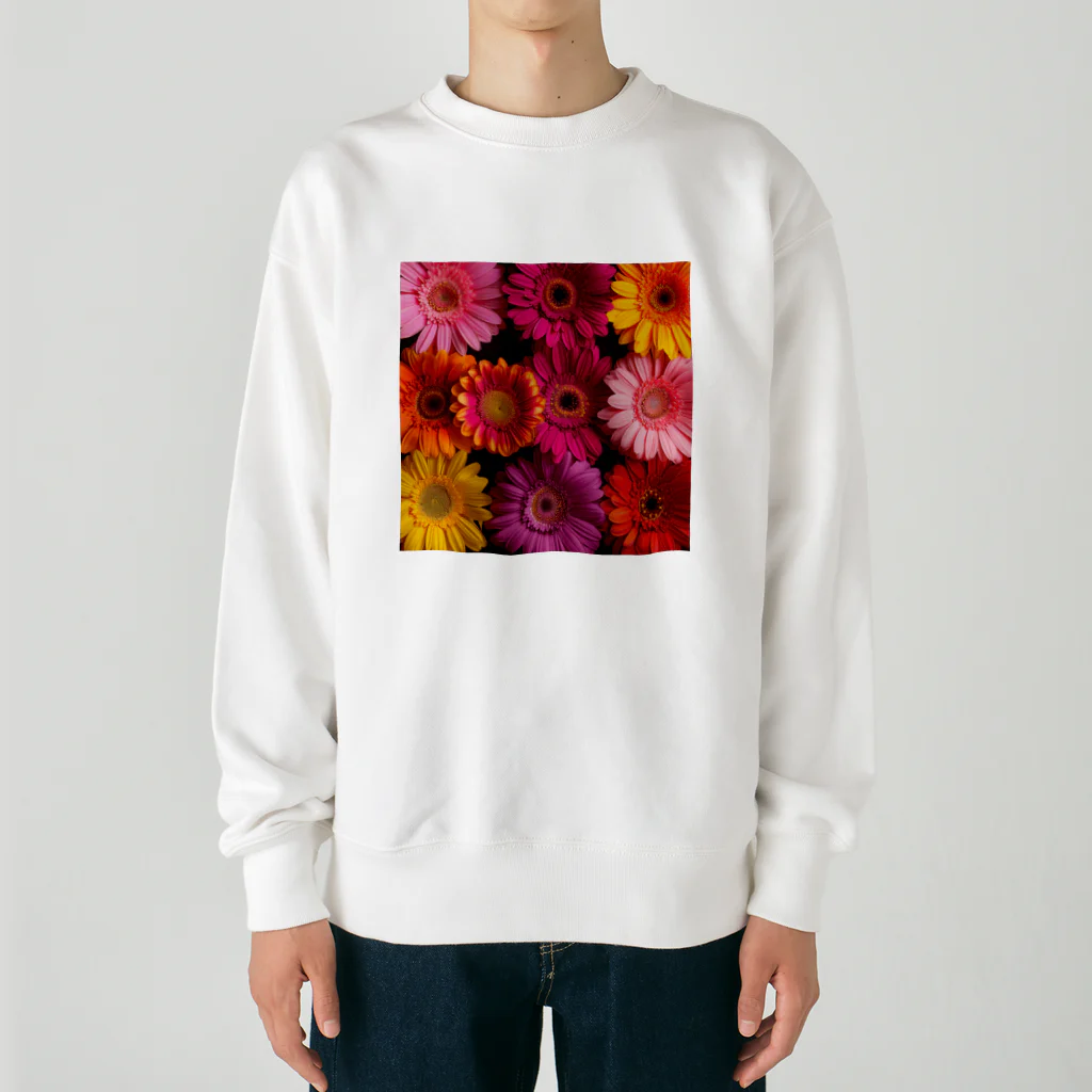 オンラインショップイエローリーフの色鮮やかな綺麗な花 Heavyweight Crew Neck Sweatshirt