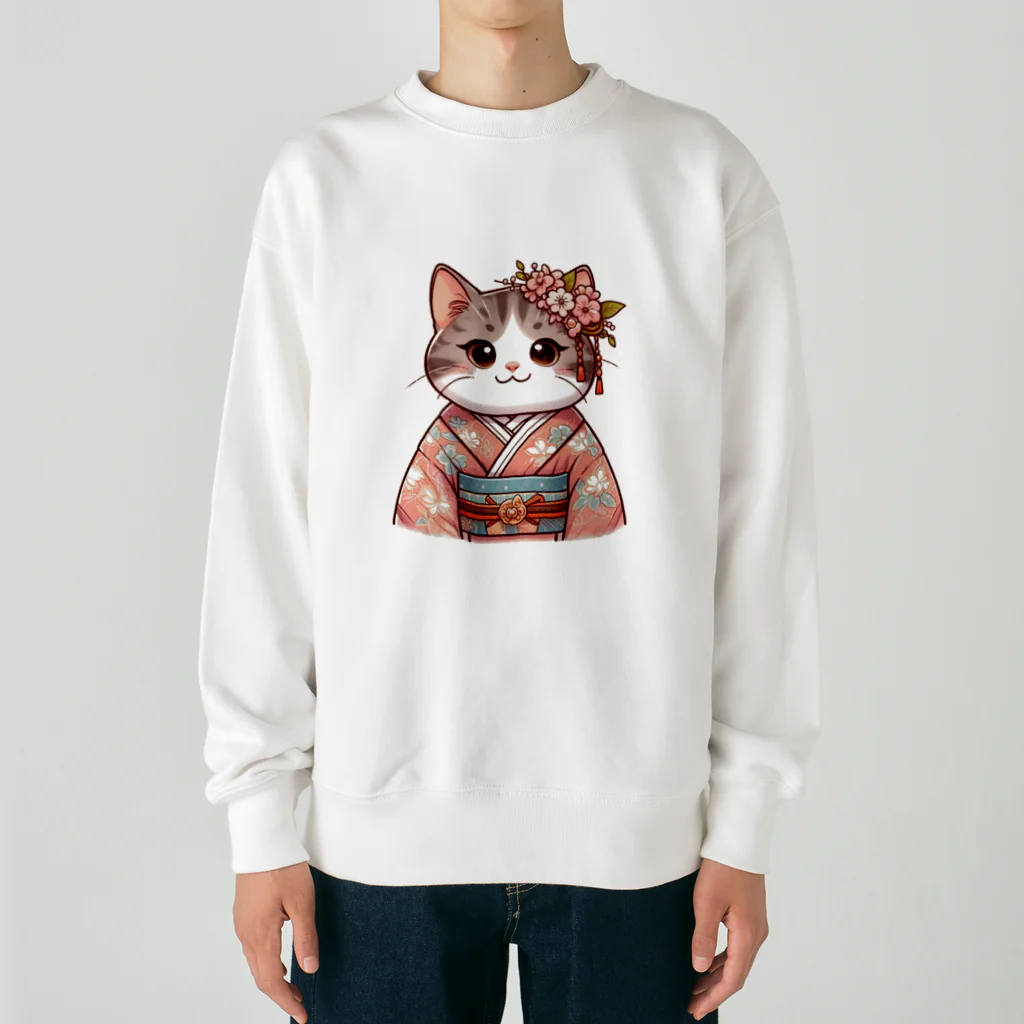 sophie138の舞妓ネコおにゃん Heavyweight Crew Neck Sweatshirt