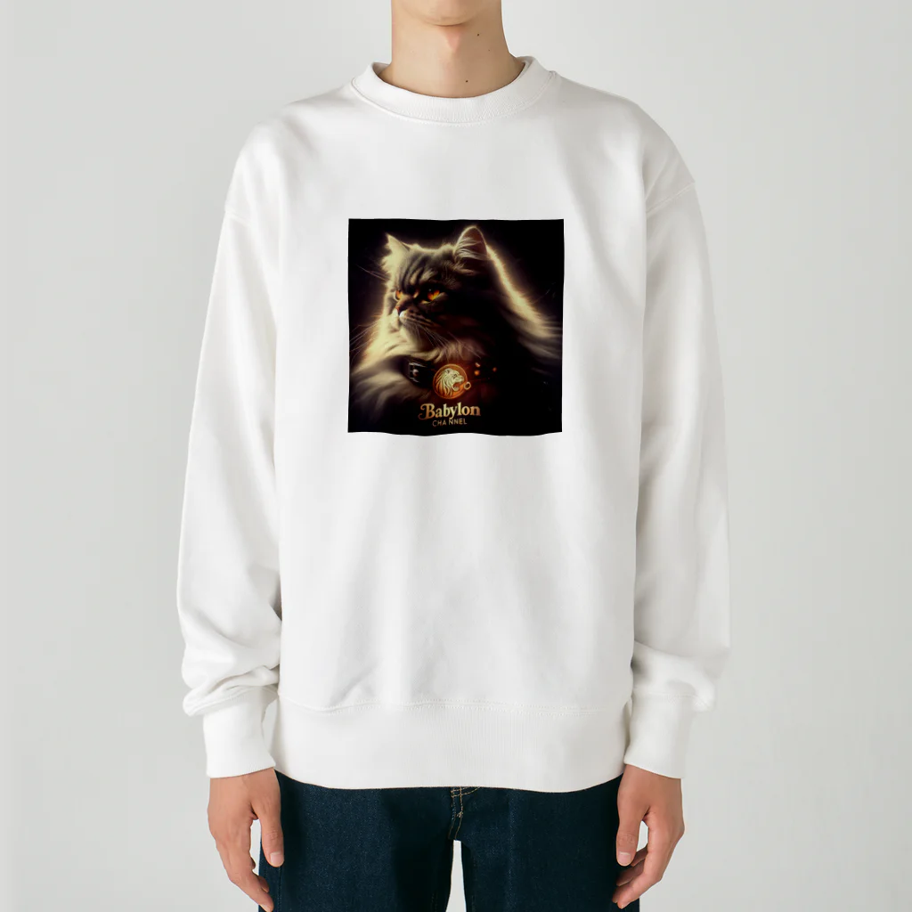 BabylonChannel 🎨 ✝️ ❤️‍🔥のPersian Cat　Babylon channel Heavyweight Crew Neck Sweatshirt