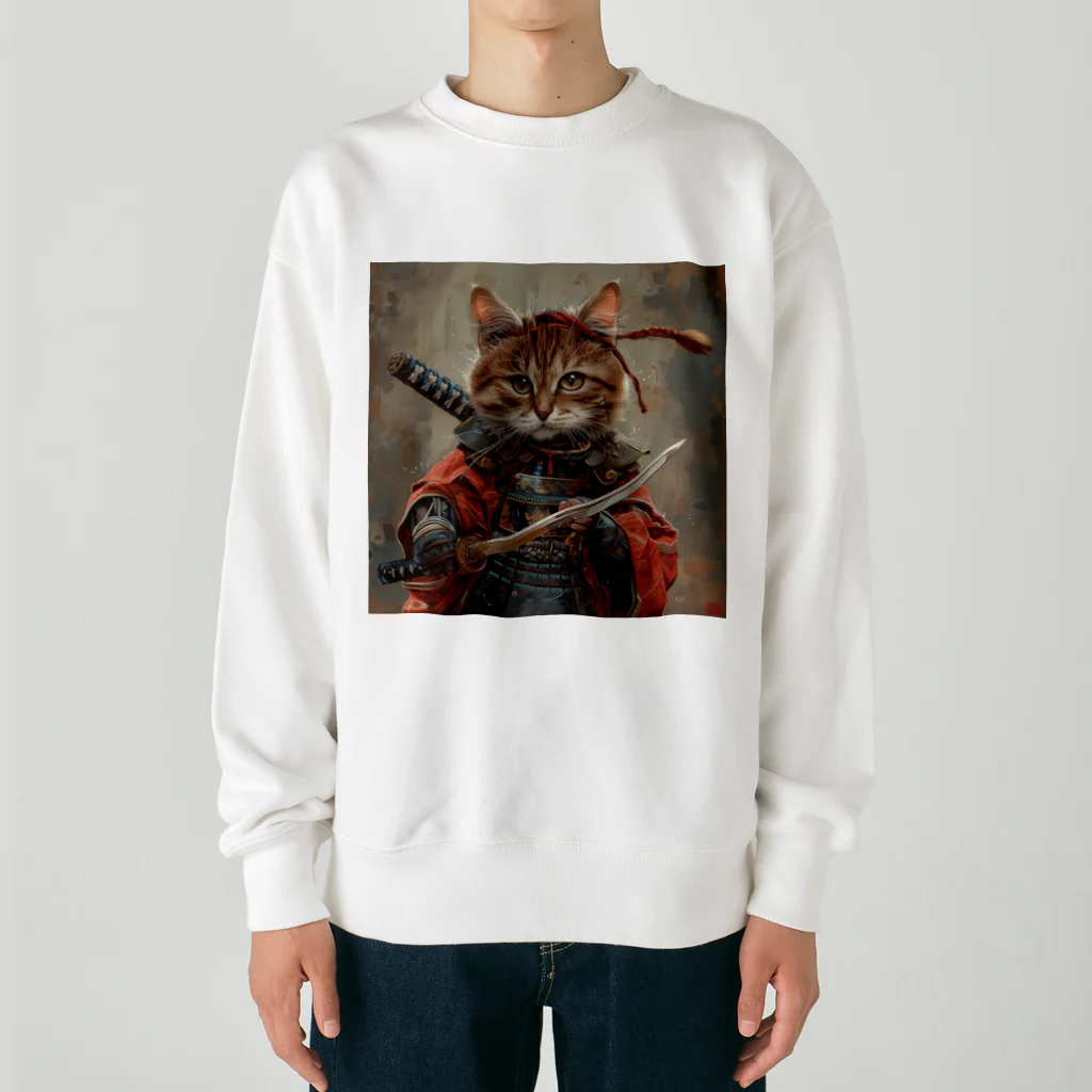 AQUAMETAVERSEの猫サムライ・ミケ　Tomoe bb 2712 Heavyweight Crew Neck Sweatshirt