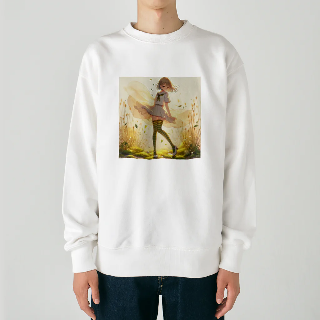 ゆめのかすずめの光の中で踊る Heavyweight Crew Neck Sweatshirt