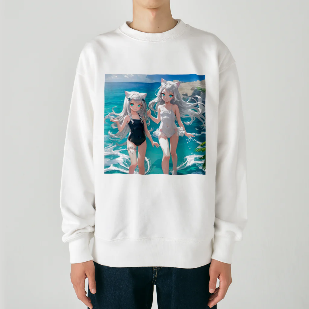 ねむねこのお店の猫耳少女00022 Heavyweight Crew Neck Sweatshirt