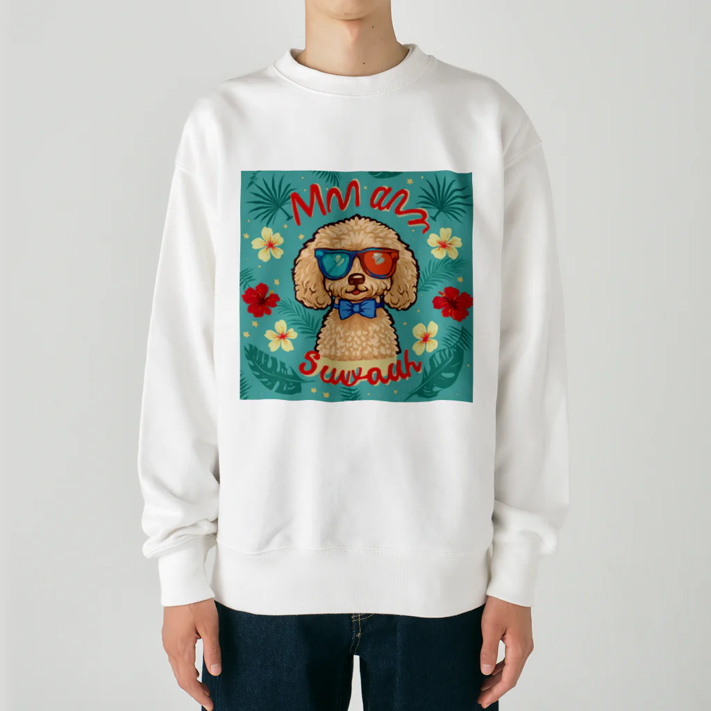 mizosuziのトイプードルのトロピカルバケーション Heavyweight Crew Neck Sweatshirt