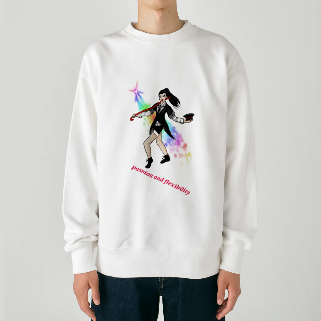 Lily bird（リリーバード）のフルカラー ジャズダンサー 光と英字ロゴ Heavyweight Crew Neck Sweatshirt