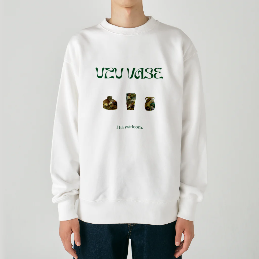 渦を11年描いてる人の渦と花瓶 Heavyweight Crew Neck Sweatshirt