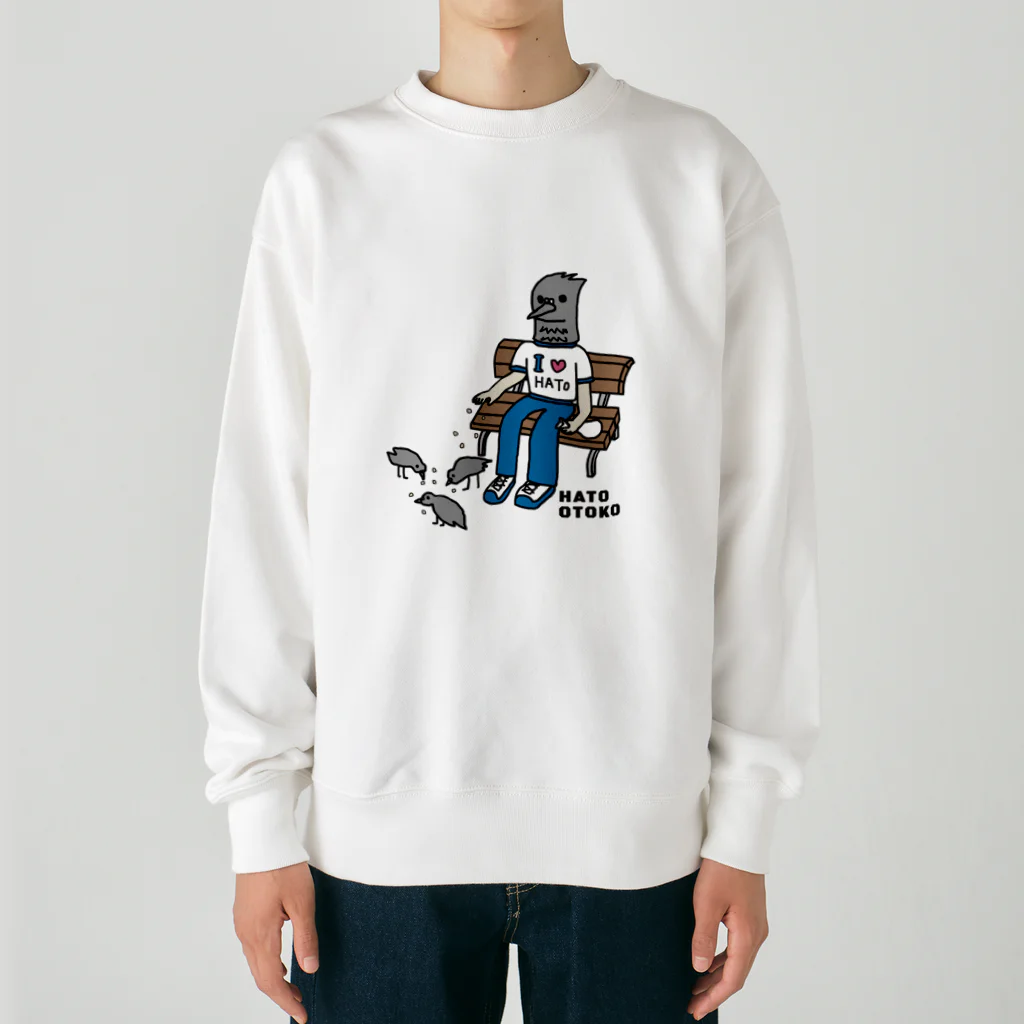 すとろべりーガムFactoryのハトにエサをやるハト男 Heavyweight Crew Neck Sweatshirt