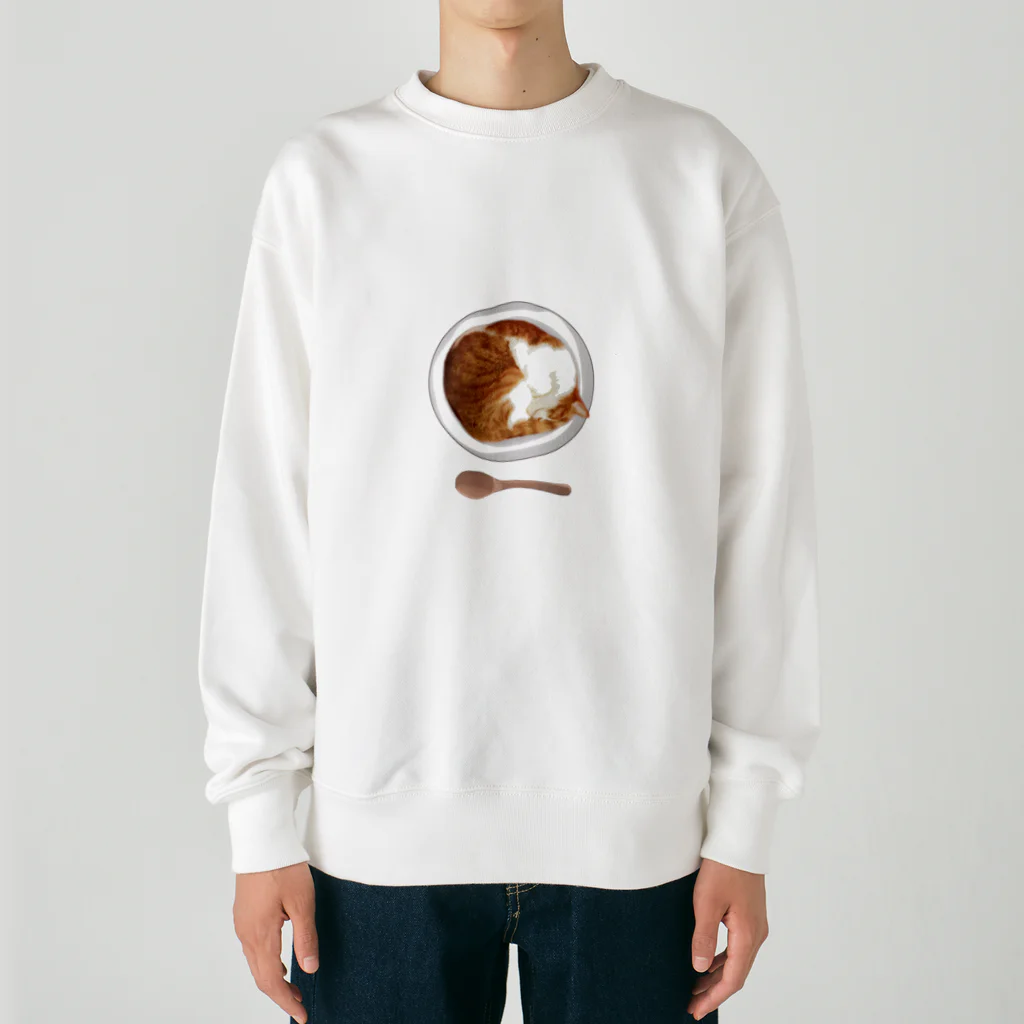 氷熊のおみせの猫カレー🍛おいしそうな いろをした ねこ. Heavyweight Crew Neck Sweatshirt