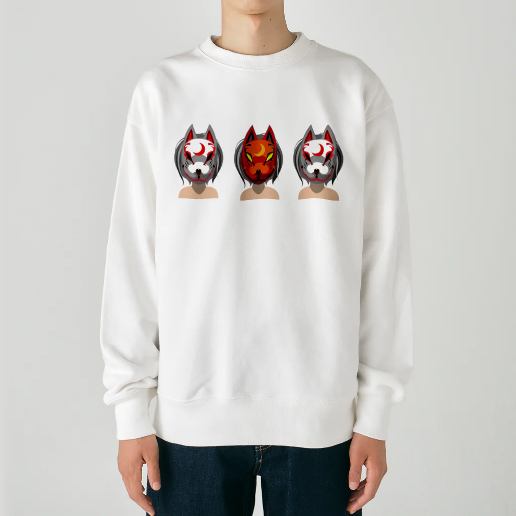 月が輝くこんな夜にの狐兄弟 Heavyweight Crew Neck Sweatshirt