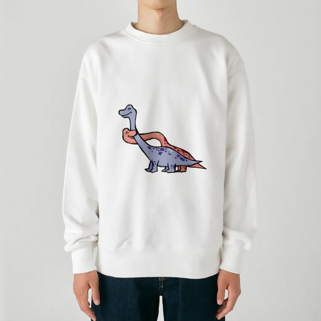 カタオカナオのカムカム恐竜（ブラキオサウルス） Heavyweight Crew Neck Sweatshirt