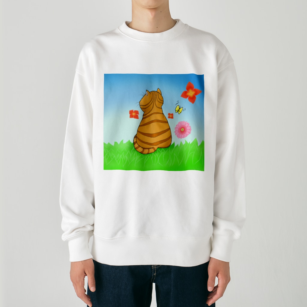 Lily bird（リリーバード）の野原のトラ猫さん Heavyweight Crew Neck Sweatshirt