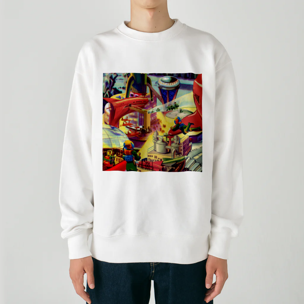 NAZONAZO-Storeのレトロ・ユニバースb Heavyweight Crew Neck Sweatshirt