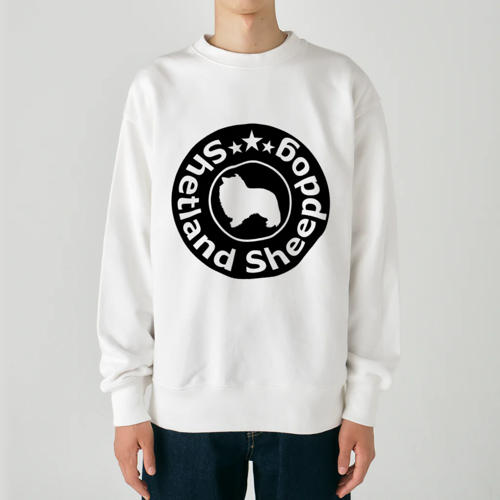 こてつ日誌のシェルティ【ロゴ風】 Heavyweight Crew Neck Sweatshirt