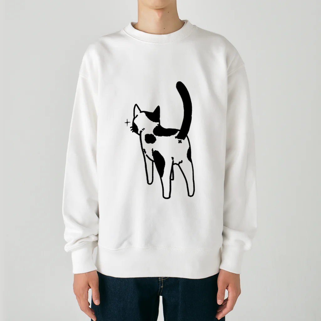 Riotoのねこけつ（ぶち猫） Heavyweight Crew Neck Sweatshirt