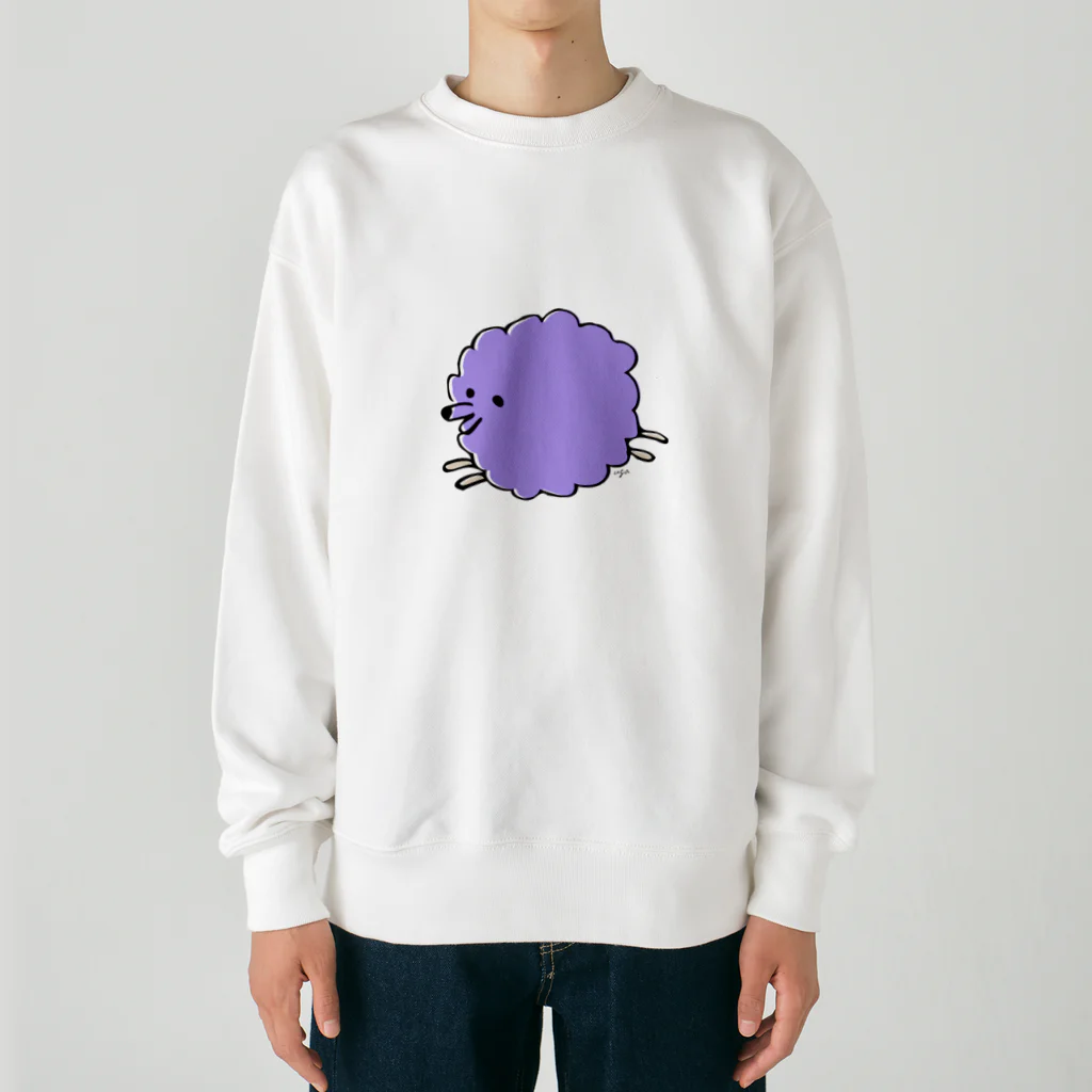 Misato Ugai illustration shopのInuuu - fluffy dog Heavyweight Crew Neck Sweatshirt