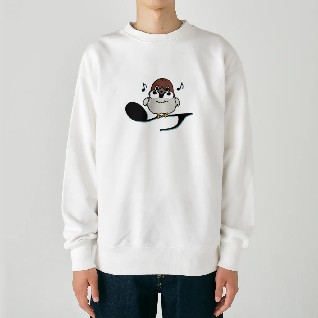 イラスト MONYAAT のスズメがちゅん A_M Heavyweight Crew Neck Sweatshirt