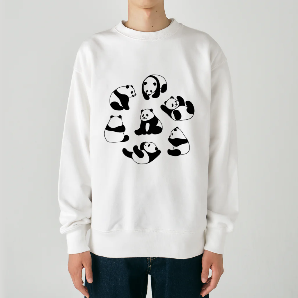 chippokeのころころパンダ（線あり） Heavyweight Crew Neck Sweatshirt