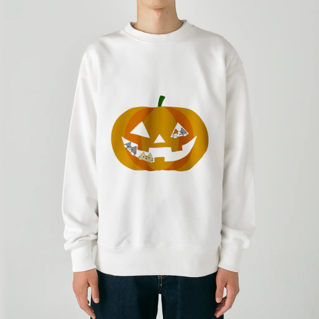 めいぷるのかぼちゃにゃ Heavyweight Crew Neck Sweatshirt