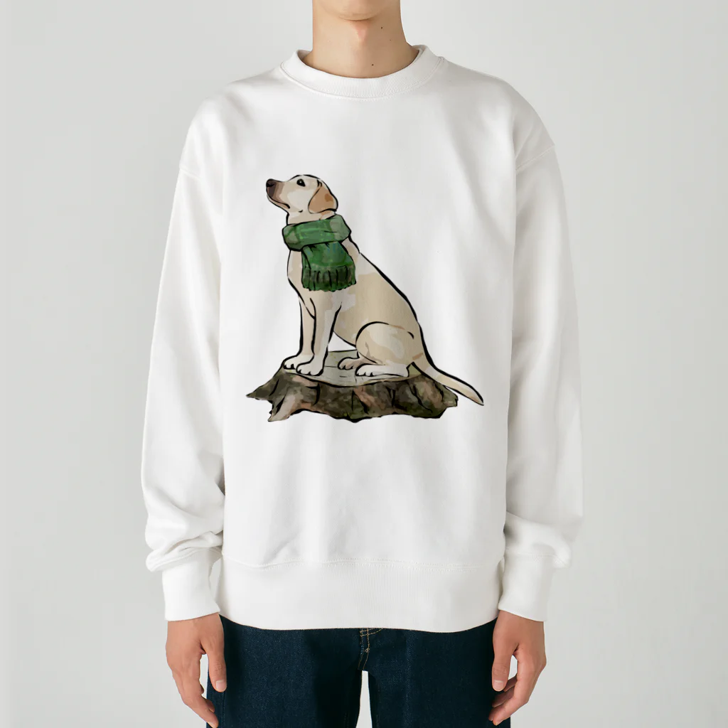 犬グッズの店しえるぶるーのマフラー犬　ラブラドルレトリバー Heavyweight Crew Neck Sweatshirt