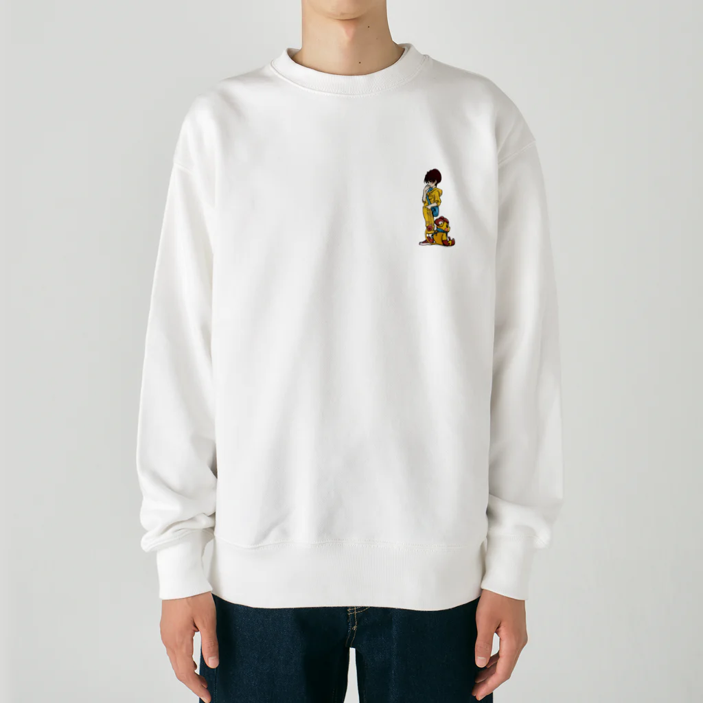 勇気を与えるつきのうた🌝のつきのうた着ぐるみと中の人 Heavyweight Crew Neck Sweatshirt