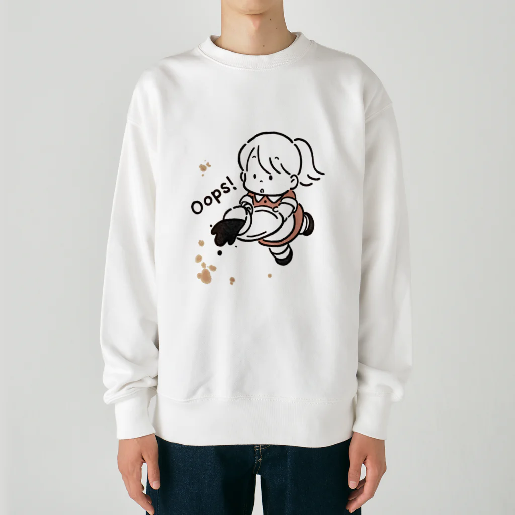 ともけーのコーヒーこぼしてもOKな白スウェット Heavyweight Crew Neck Sweatshirt