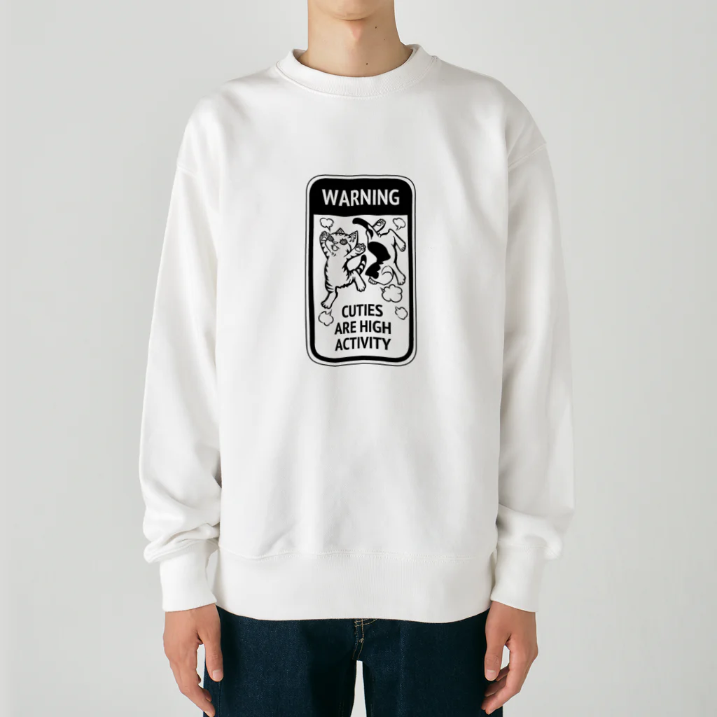 nya-mew（ニャーミュー）のこねこ活発危険！ Heavyweight Crew Neck Sweatshirt