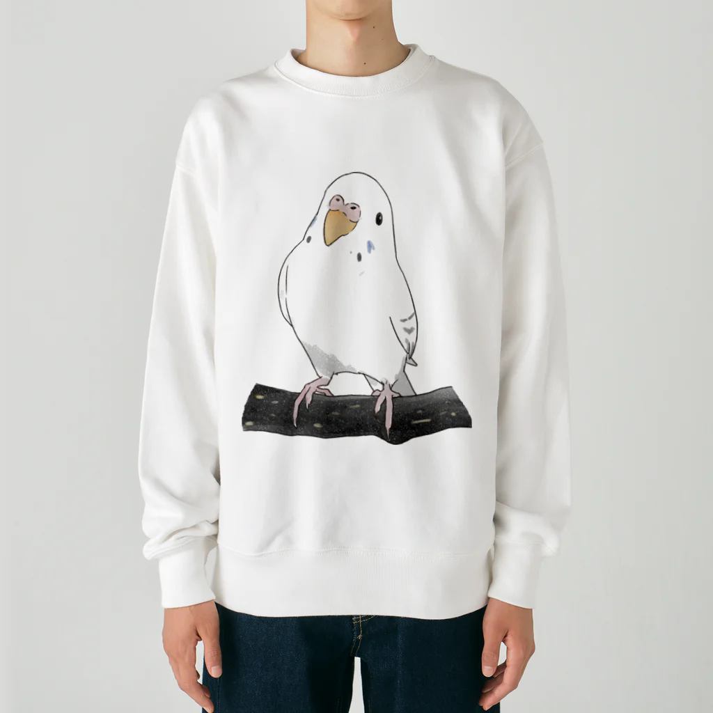 まめるりはことりのまったりセキセイインコちゃん【まめるりはことり】 Heavyweight Crew Neck Sweatshirt