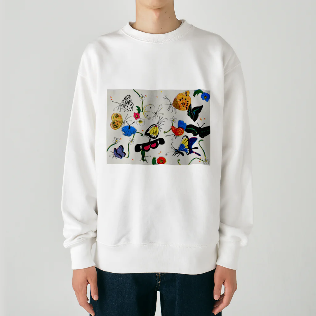 きたのかんむりのちょうちょ Heavyweight Crew Neck Sweatshirt