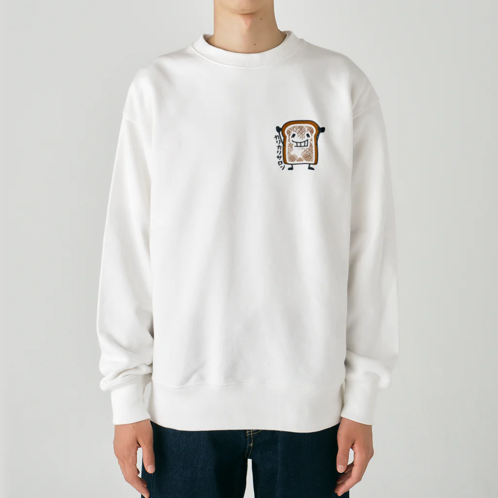 イラスト MONYAAT の食パンくんこげたくん Heavyweight Crew Neck Sweatshirt