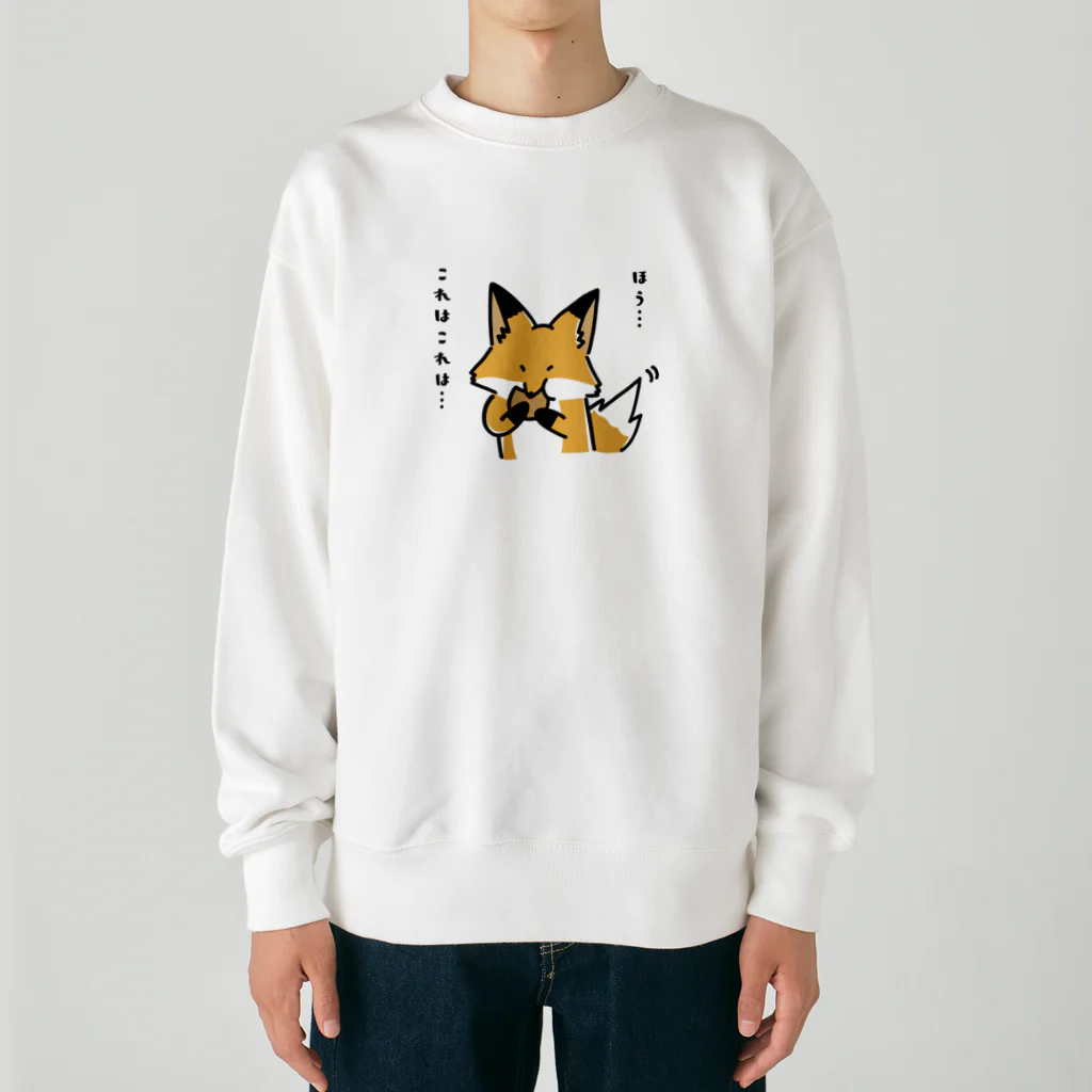  Millefy's shopのかぶりつく、キツネ Heavyweight Crew Neck Sweatshirt