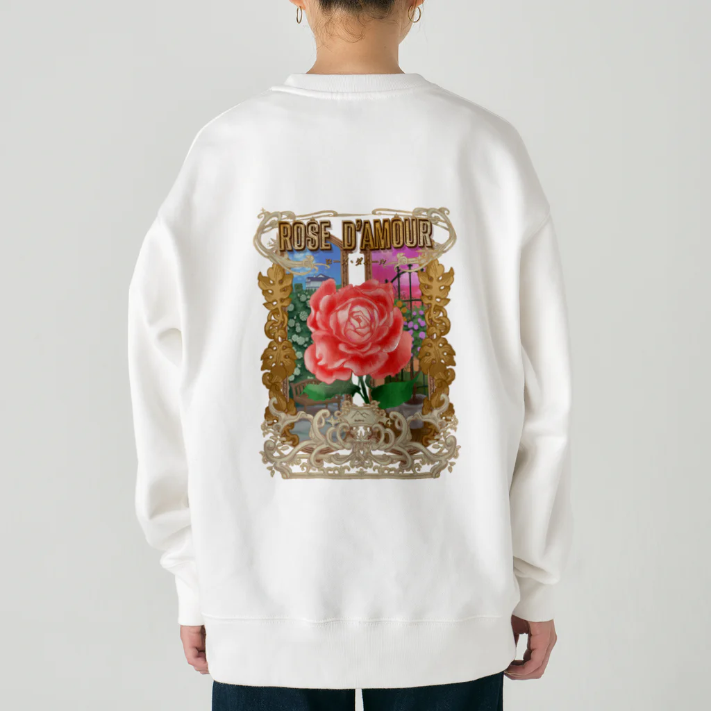 すてきな山のローズ・ダムール（背景色なし） Heavyweight Crew Neck Sweatshirt