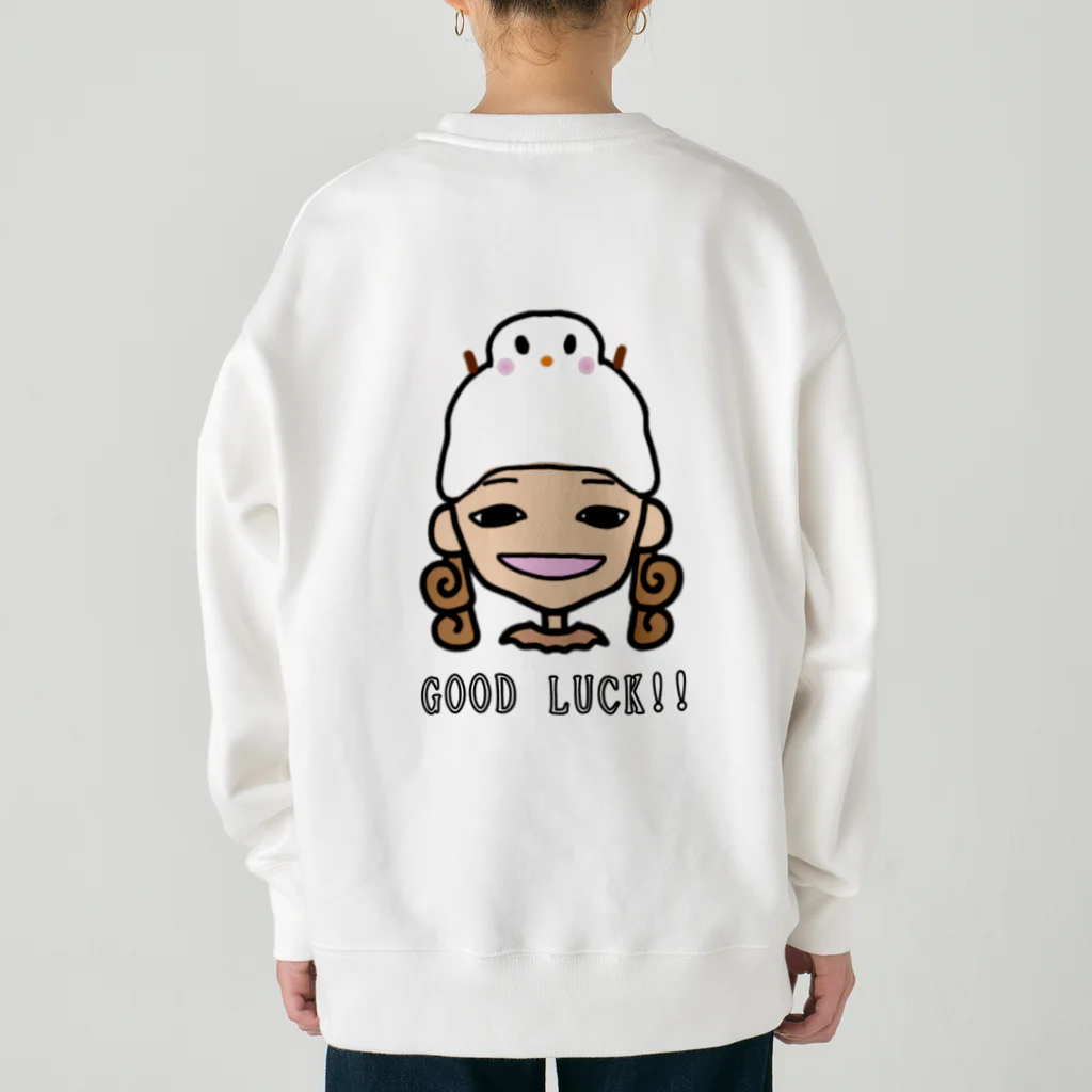 HappybirthdayのGOOD LUCK!! ゆきちゃん  Heavyweight Crew Neck Sweatshirt