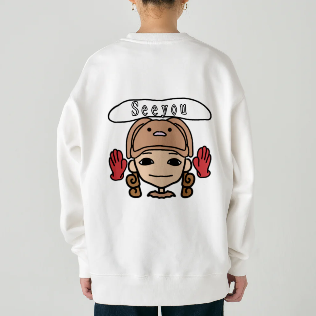 Happybirthdayのウサギ帽子のキャロちゃん Heavyweight Crew Neck Sweatshirt