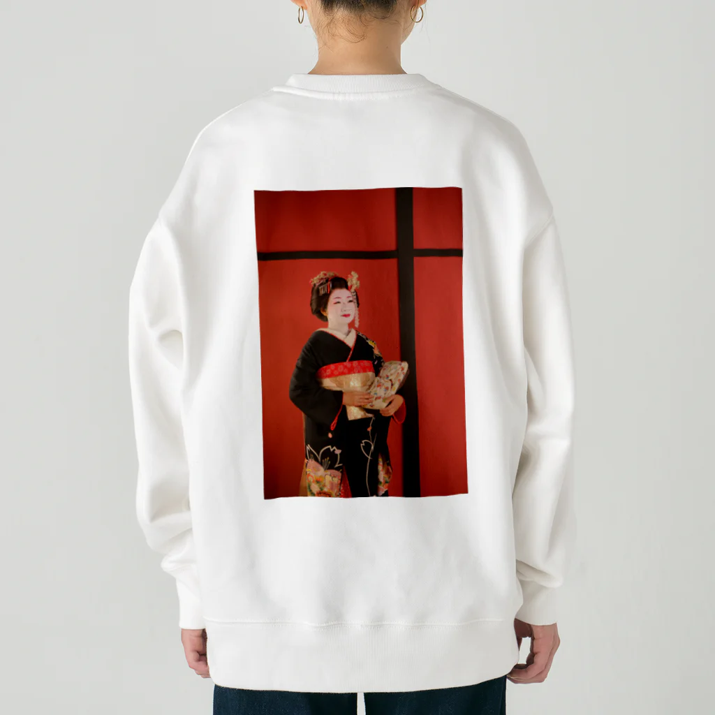 舞妓グッズ専門店『オツボネーズ』のあっこねえさん（ワンポイント） Heavyweight Crew Neck Sweatshirt