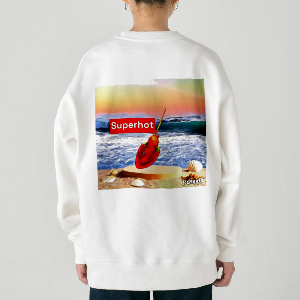 串カツワールドの超激辛串カツ串揚げグッズgekikara Heavyweight Crew Neck Sweatshirt