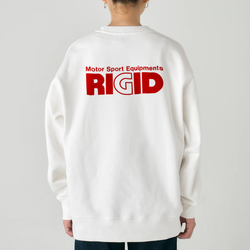 リジット・モータースポーツのRIGID透過ロゴ赤 Heavyweight Crew Neck Sweatshirt