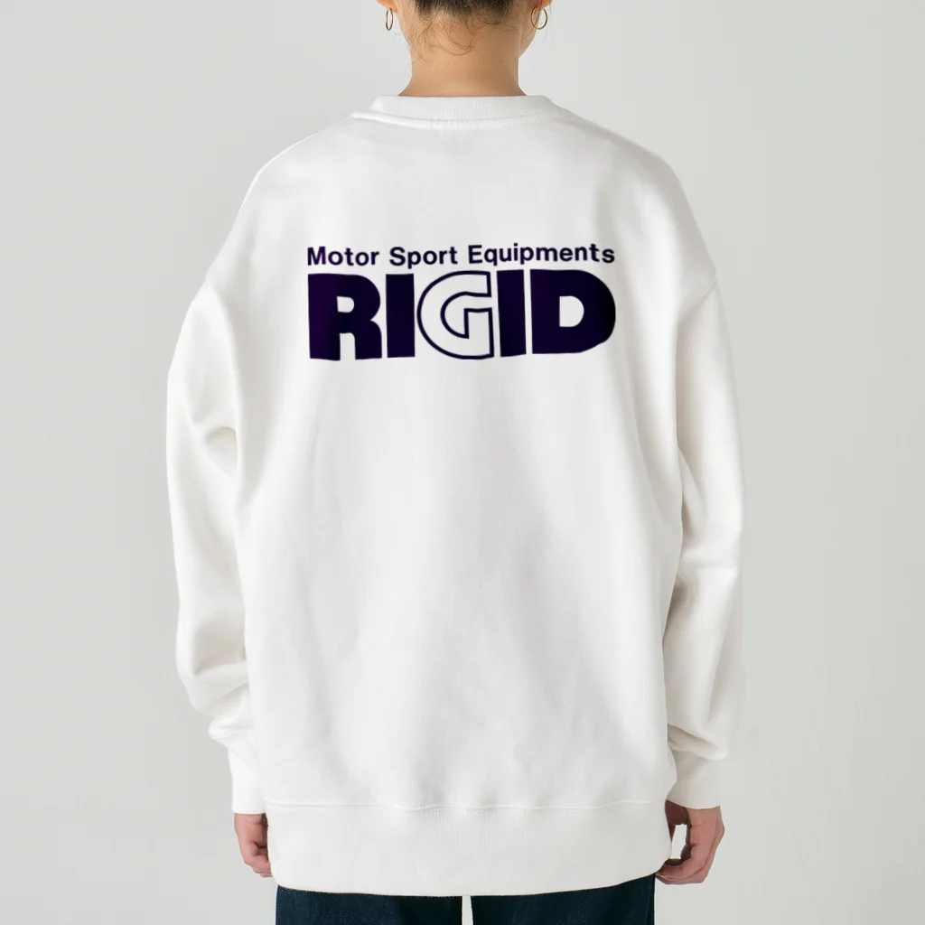 リジット・モータースポーツのRIGID透過ロゴ紺 Heavyweight Crew Neck Sweatshirt