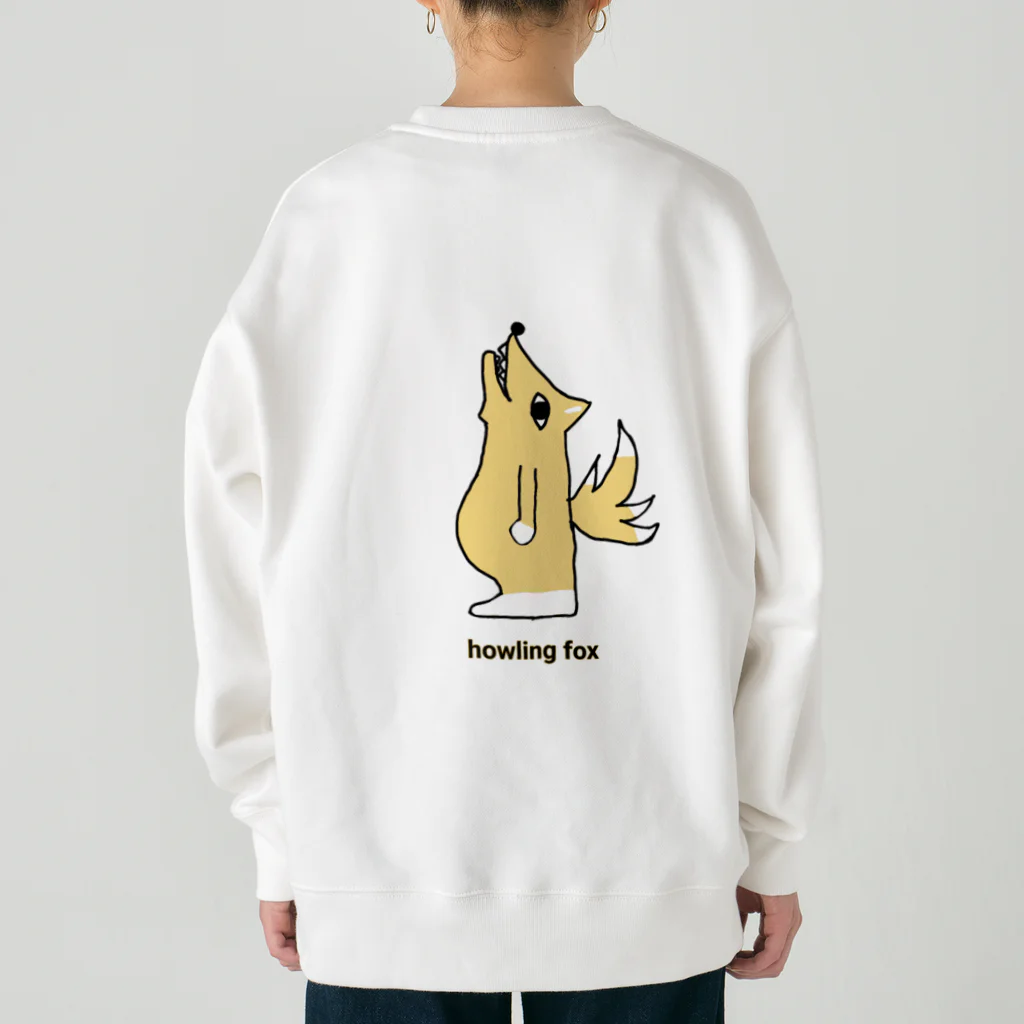 吠える動物の吠えるキツネ Heavyweight Crew Neck Sweatshirt