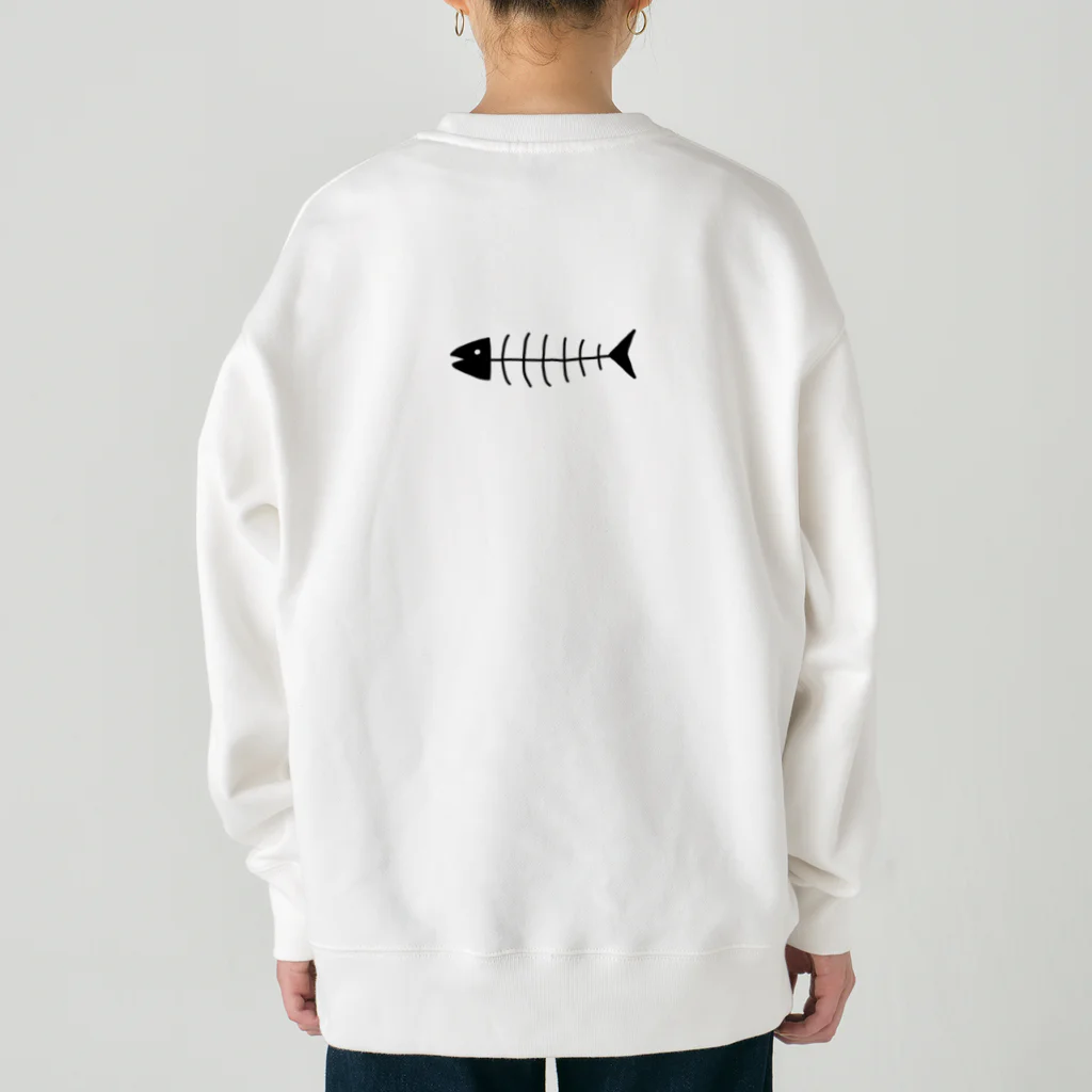 小鳥と映画館のお魚くわえたハチワレ猫 Heavyweight Crew Neck Sweatshirt