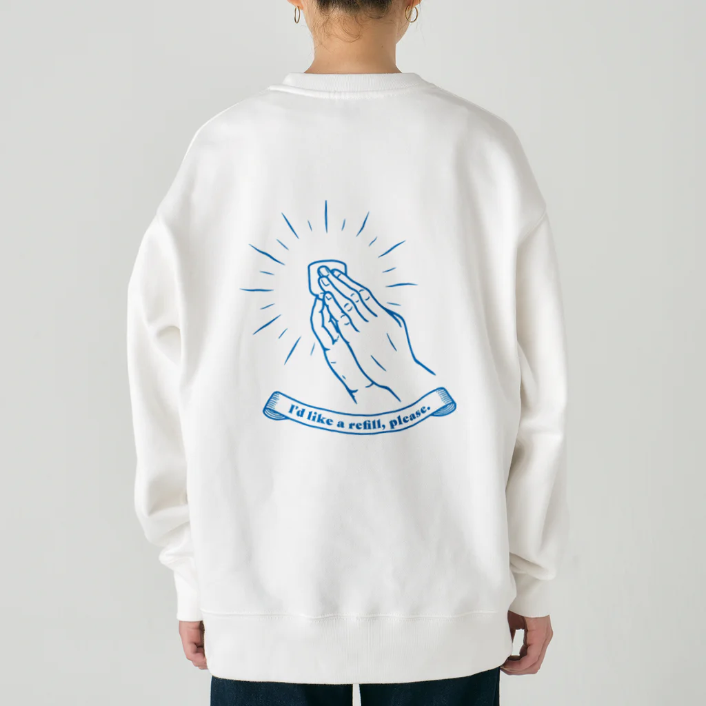 じゅんまい商店の日本酒おかわり（Blue） Heavyweight Crew Neck Sweatshirt